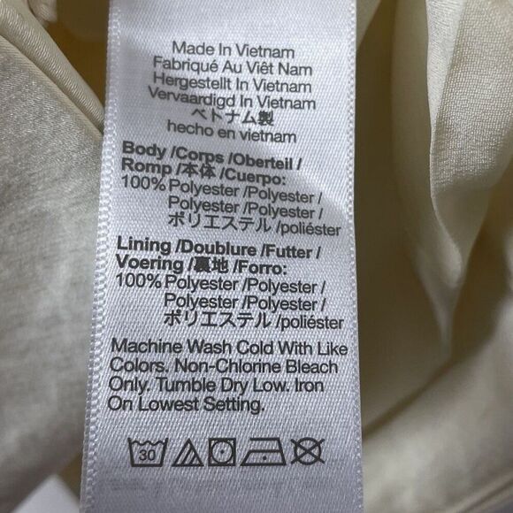 MADEWELL Button Front Vest Top Women 10 Satin NEW Pale Yellow NQ533 - Picture 12 of 13
